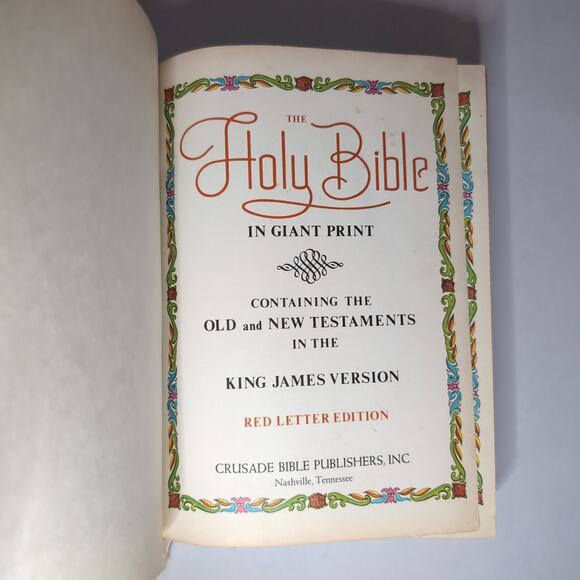 Crusade Holy Bible Giant Print KJV Red Letter Edition 1973 Not Inscribed - Picture 4 of 15